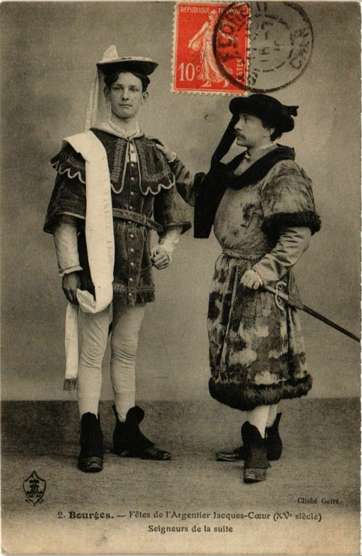 Carte postale ancienne Bourges Fetes de L'Argentier Jacques-Coeur Seigneurs à Bourges