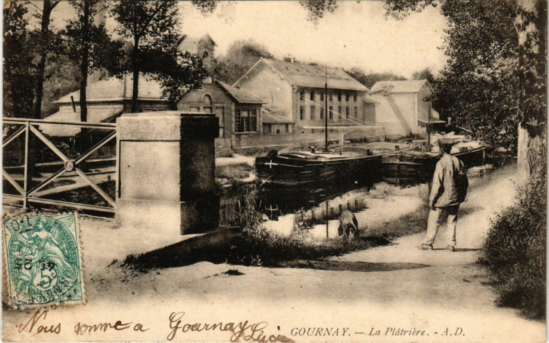 Carte postale ancienne Gournay - La Platriere à Gournay