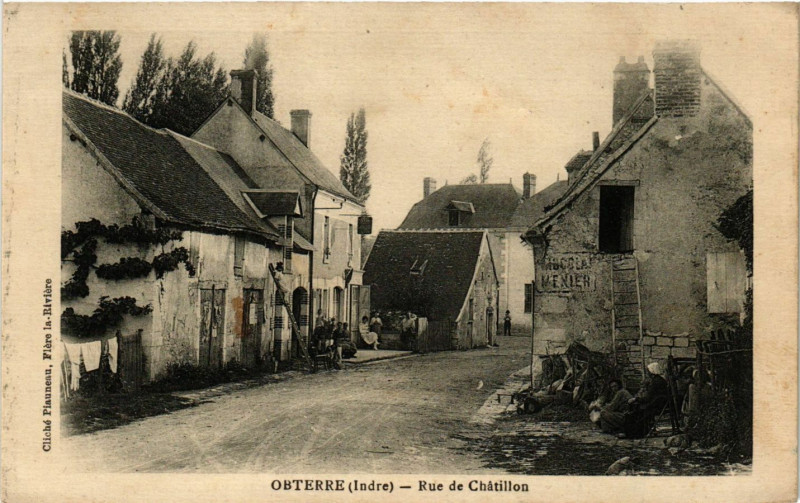 Carte postale ancienne Obterre - Rue de Chatillon à Obterre