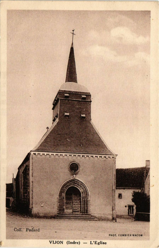 Carte postale ancienne Vijon - L'Eglise à Vijon
