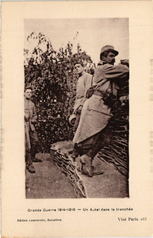 Carte postale ancienne Grande Guerre 1914-16 - Un Autel dans la tranchée