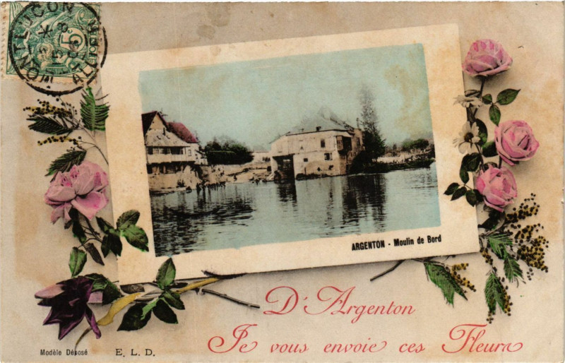 Carte postale ancienne Argenton - Moulin de Bord