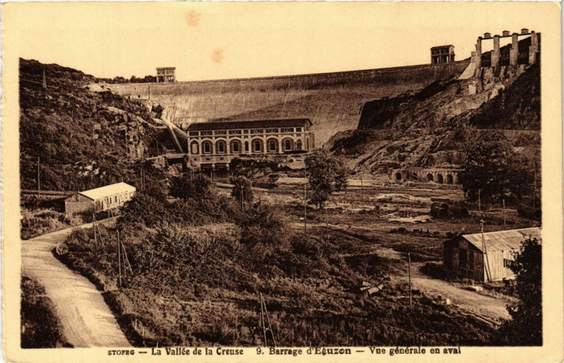 Carte postale ancienne Stofeg - La Vallée de la Creuse - Barrage d'Eguzon - Vue générale