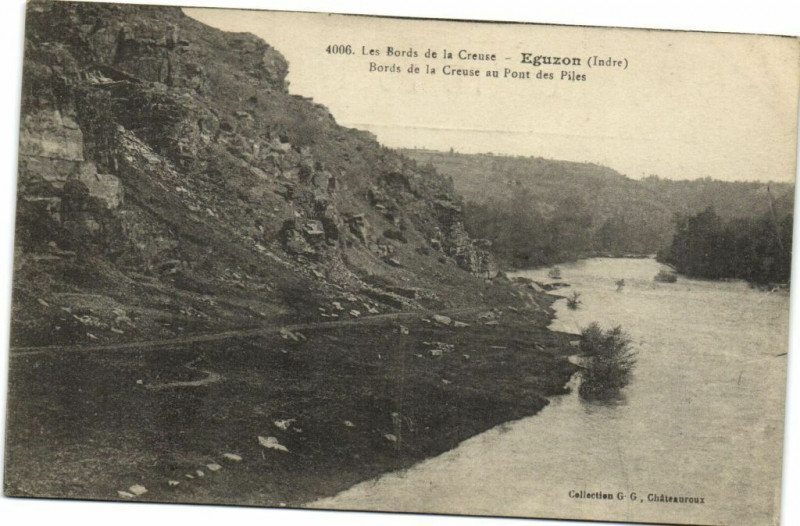 Carte postale ancienne Les Bords de la Creuse - Eguzon - Bords de la Cruise au Pont
