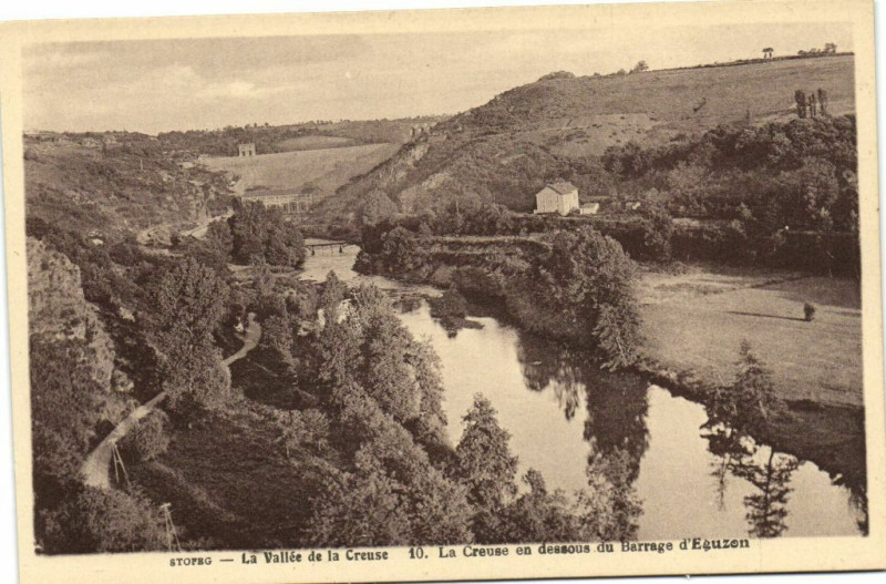 Carte postale ancienne La Vallée de la Creuse - La Creuse en descous du Barrage d'Eguzon