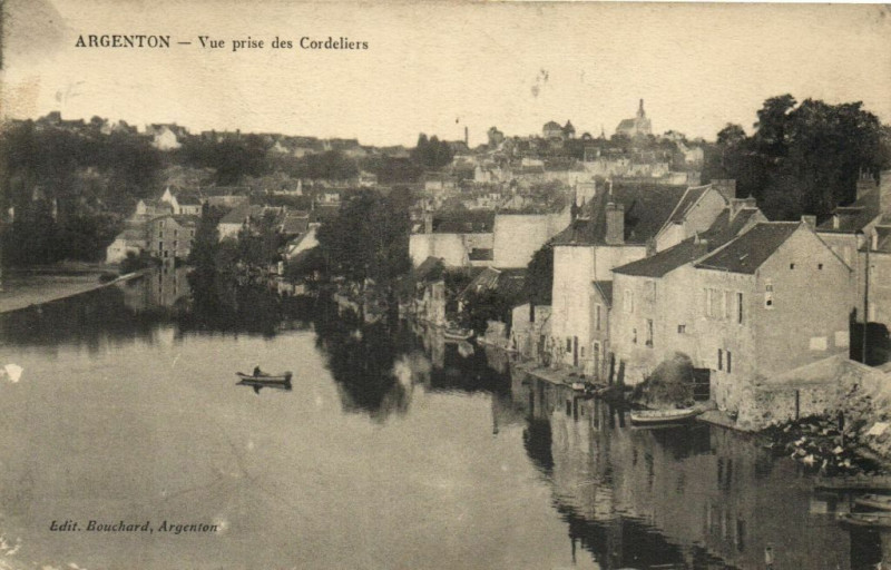 Carte postale ancienne Argenton - Vue prise des Cordeliers