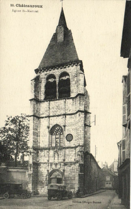 Carte postale ancienne Chateauroux Eglise St-Marual à Châteauroux