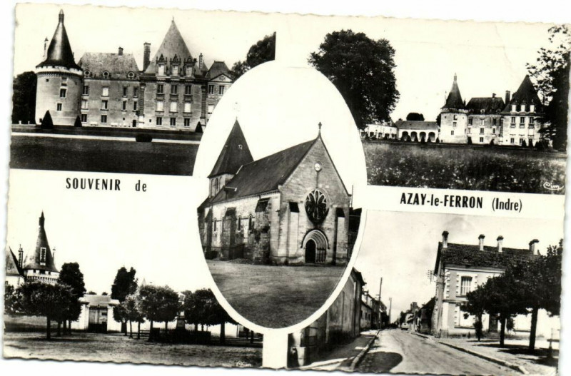 Carte postale ancienne Souvenir de Azay le Ferron - à Azay-le-Ferron