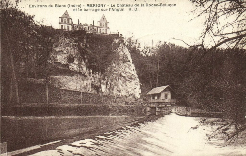 Carte postale ancienne Env. du Blanc - Merigny - Le Chateau de la Roche-Betucon à Mérigny