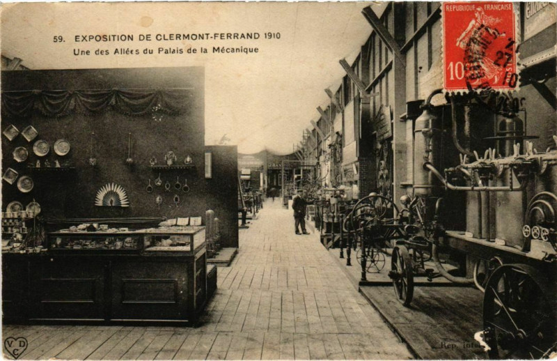 Carte postale ancienne Exosition de Clermont-Ferrand 1910 - Palais de la Mechanique à Clermont-Ferrand