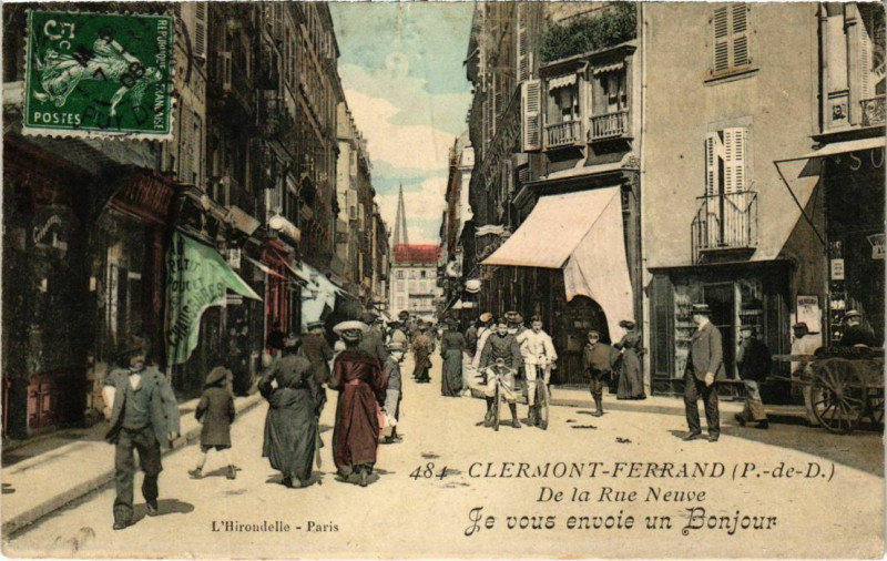 Carte postale ancienne Clermont-Ferrand - Rue Neuve à Clermont-Ferrand