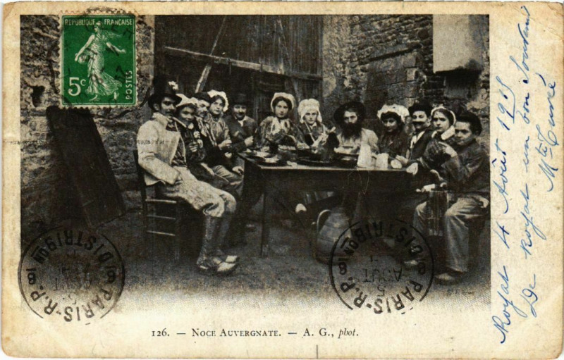 Carte postale ancienne Auvergne - Noce