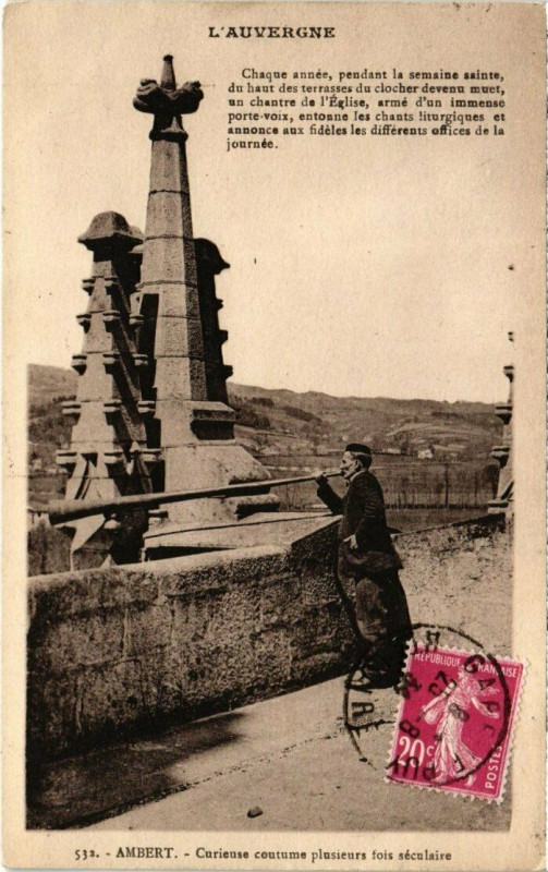 Carte postale ancienne Ambert - Curieuse coutume plusieurs fois seculaire à Ambert