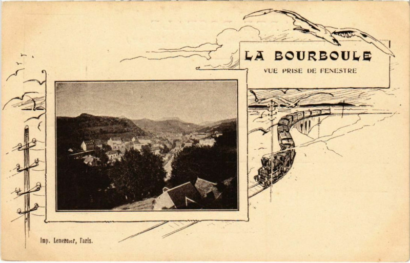 Carte postale ancienne La Bourboule - Vue prise de fenestre à La Bourboule