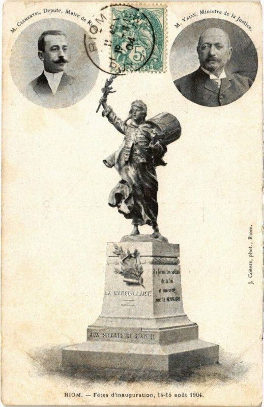 Carte postale ancienne Riom - Fetes d'inauguration en 1904 à Riom