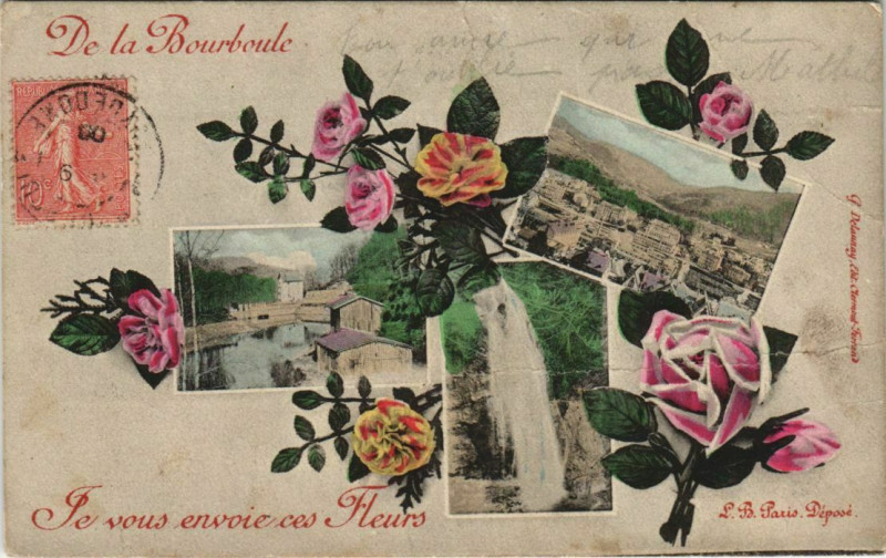 Carte postale ancienne De La Bourboule-Je vous envoie ces Fleurs à La Bourboule