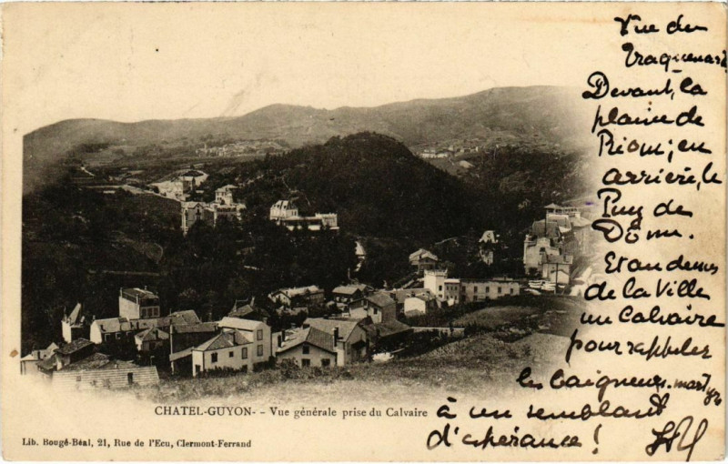 Carte postale ancienne Chatel-Guyon - Vue générale prise du Calvaire à Châtel-Guyon