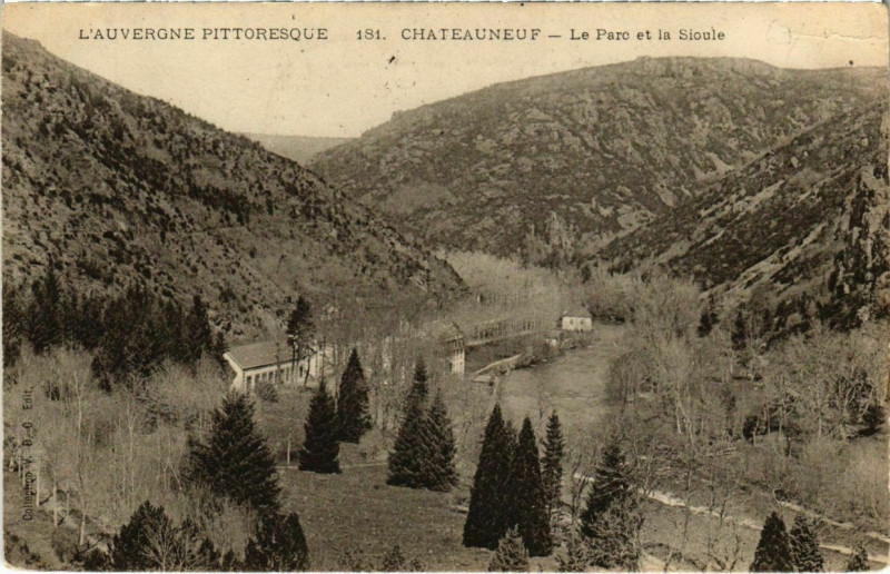 Carte postale ancienne Chateauneuf - Le Perc et la Sioule