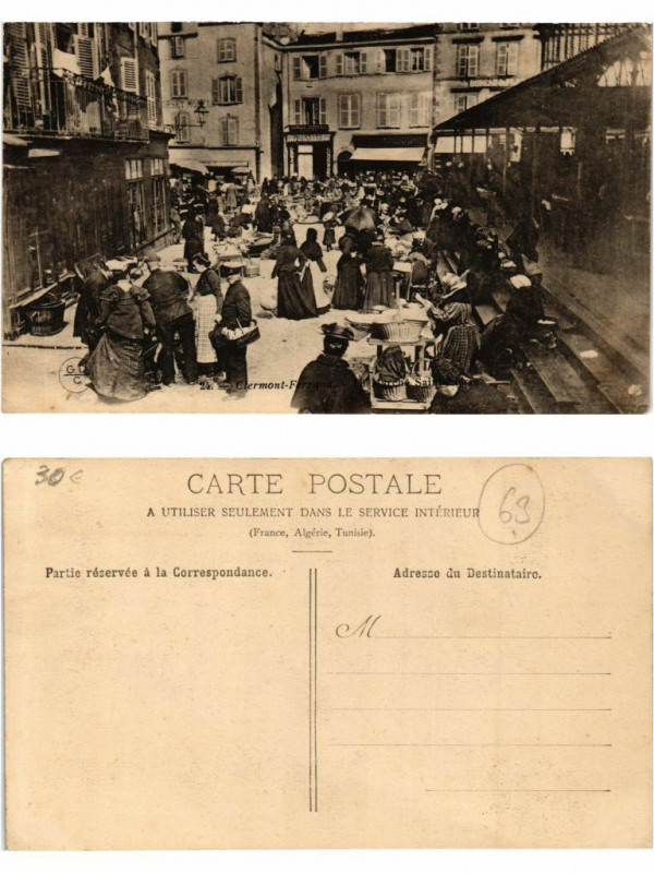 Carte postale ancienne 24 Clermont-Ferrand Le Marche St-Pierre à Clermont-Ferrand