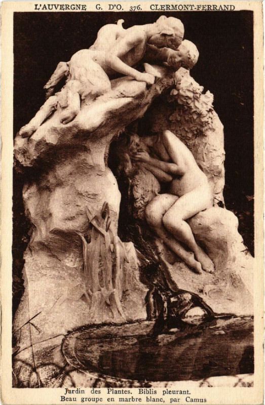 Carte postale ancienne Clermont-Ferrand Jardin des Plantes Biblis pleurant à Clermont-Ferrand