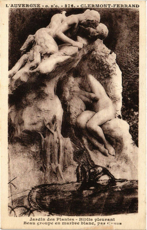 Carte postale ancienne Clermont-Ferrand Jardin des Plantes Biblis pleurant à Clermont-Ferrand