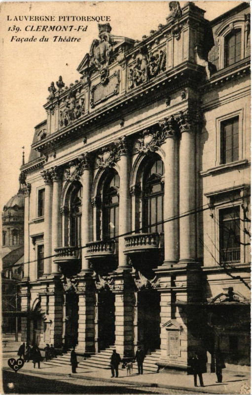 Carte postale ancienne Clermont-Ferrand Facade du Theatre à Clermont-Ferrand