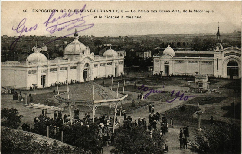 Carte postale ancienne Clermont-Ferrand Expo 1910 Le Palais des Beaux Arts à Clermont-Ferrand