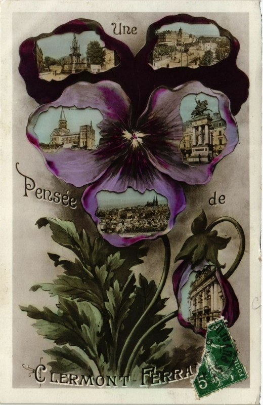 Carte postale ancienne Clermont-Ferrand Une Pensée de Clermont-Ferrand à Clermont-Ferrand