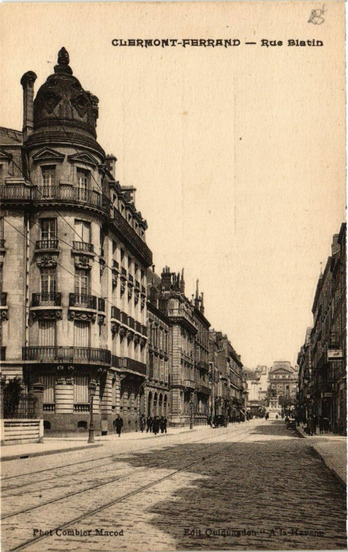 Carte postale ancienne Clermont-Ferrand Rue Blatin à Clermont-Ferrand