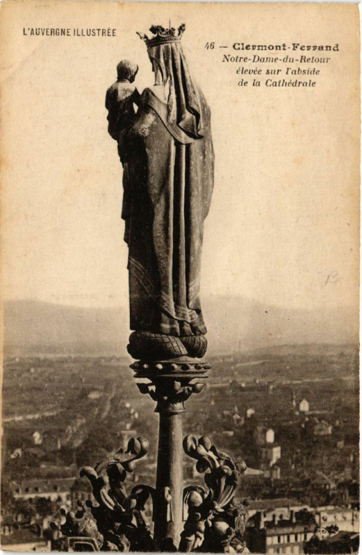 Carte postale ancienne Clermont-Ferrand N.-D. du Retour elevée sur l'abside à Clermont-Ferrand