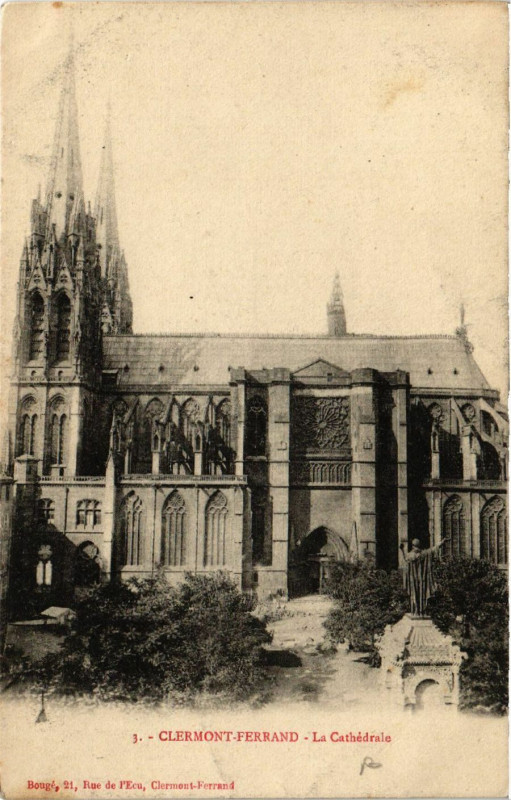 Carte postale ancienne Clermont-Ferrand La Cathedrale à Clermont-Ferrand