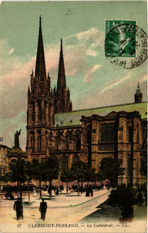 Carte postale ancienne Clermont-Ferrand La Cathedrale à Clermont-Ferrand