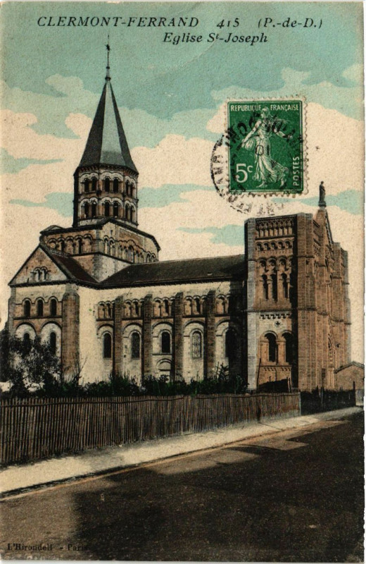 Carte postale ancienne Clermont-Ferrand Eglise St-Joseph à Clermont-Ferrand