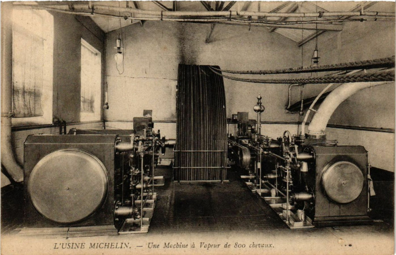 Carte postale ancienne Clermont-Ferrand Usine Michelin Une Machine a Vapeur de 800 chevaux à Clermont-Ferrand