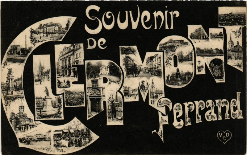 Carte postale ancienne Souvenir de Clermont-Ferrand à Clermont-Ferrand
