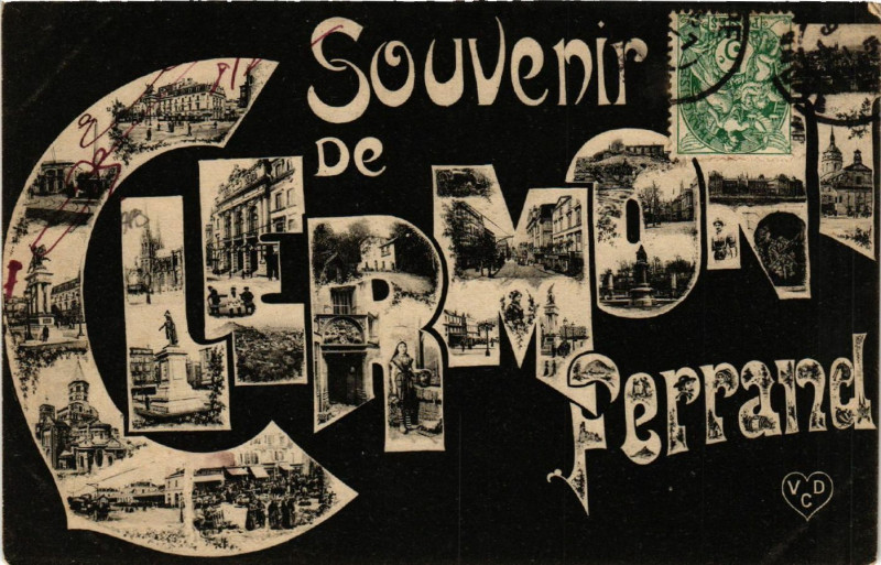 Carte postale ancienne Souvenir de Clermont-Ferrand à Clermont-Ferrand