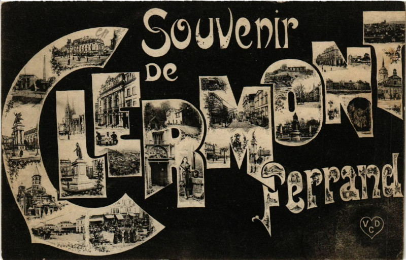 Carte postale ancienne Souvenir de Clermont-Ferrand à Clermont-Ferrand