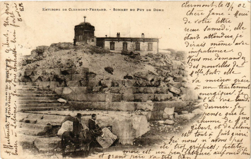Carte postale ancienne Env. de Clermont-Ferrand Sommet du Puy-de-Dome à Clermont-Ferrand