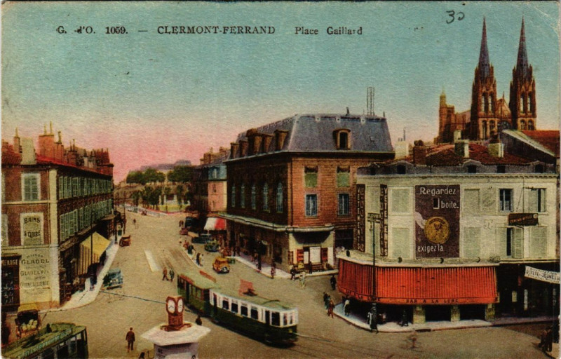 Carte postale ancienne Clermont-Ferrand Place Gaillard à Clermont-Ferrand