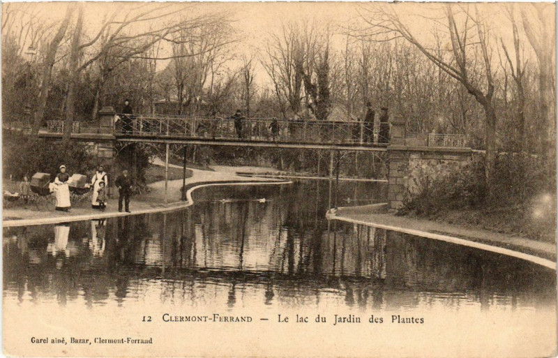 Carte postale ancienne Clermont-Ferrand Le Lac du Jardin des Plantes à Clermont-Ferrand
