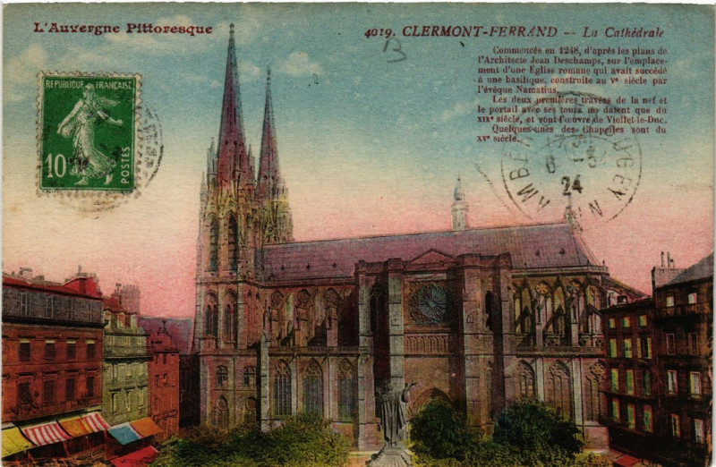 Carte postale ancienne Clermont-Ferrand La Cathedrale à Clermont-Ferrand