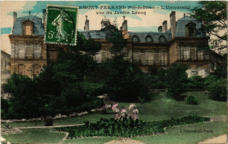 Carte postale ancienne Clermont-Ferrand l'Universite vue du Jardin Lecoq à Clermont-Ferrand