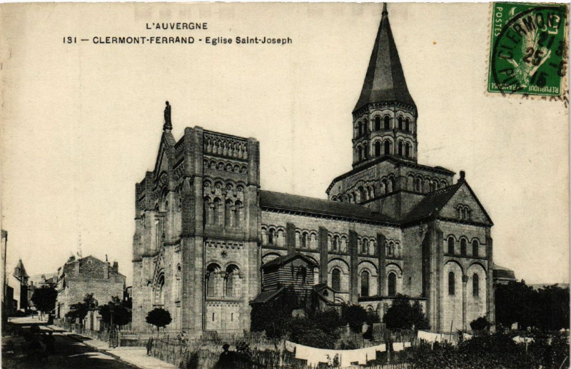 Carte postale ancienne Clermont-Ferrand Eglise St-Joseph à Clermont-Ferrand