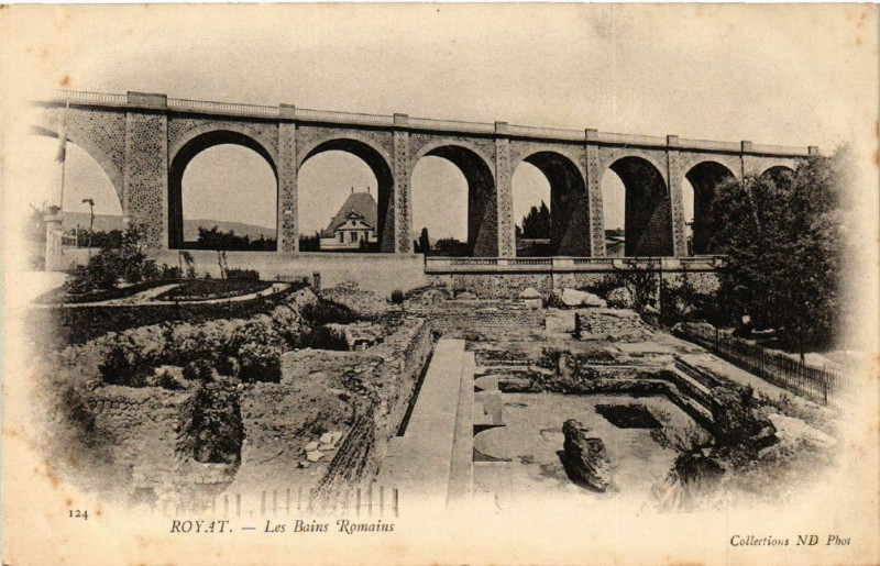 Carte postale ancienne Royat-les-Bains Romains à Royat