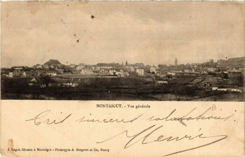 Carte postale ancienne Montaigut vue générale à Montaigut