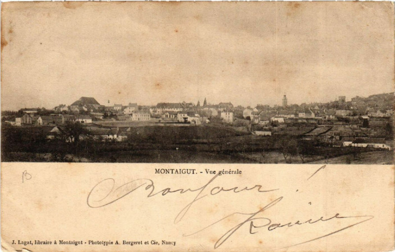 Carte postale ancienne Montaigut vue générale à Montaigut