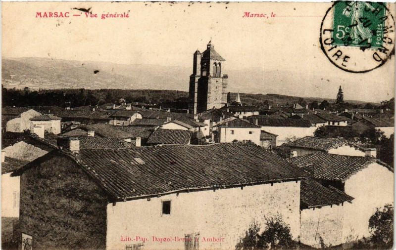 Carte postale ancienne Marsac vue générale