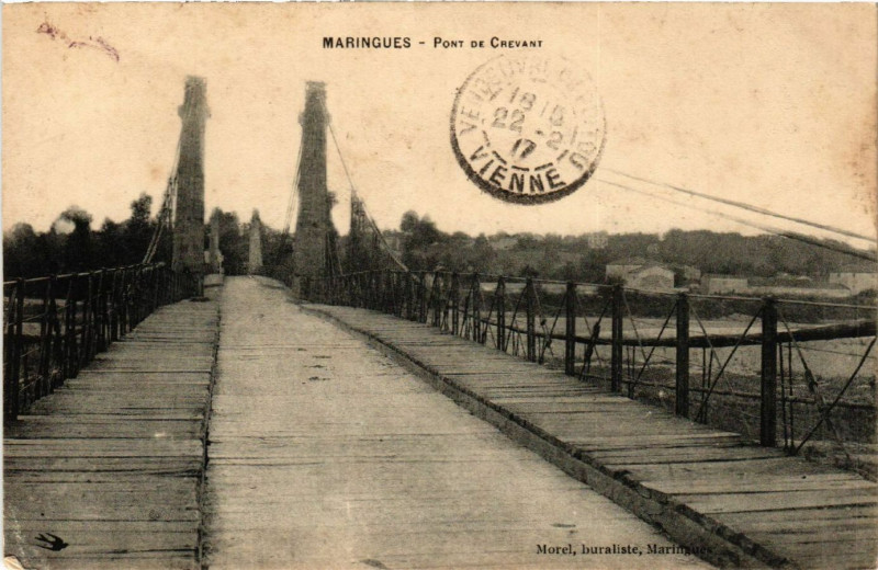 Carte postale ancienne Maringues Pont de Crevant à Maringues