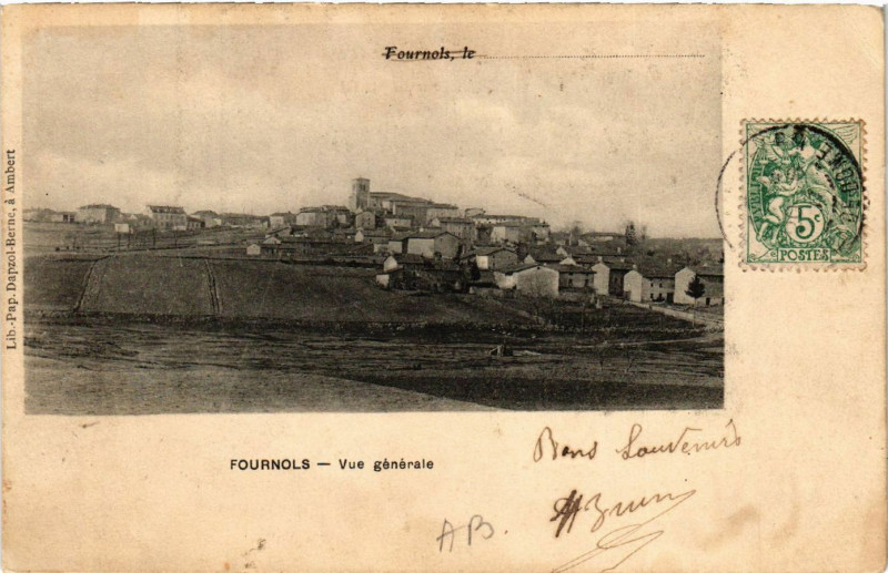 Carte postale ancienne Fournouls vue générale
