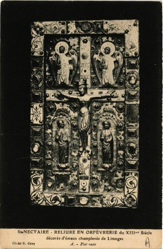 Carte postale ancienne Saint-Nectaire Reliure en Orfevrerie. Plat recto à Saint-Nectaire